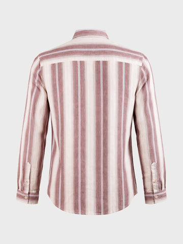 Men's Purple Slim Fit Vertical Stripes Casual Shirt