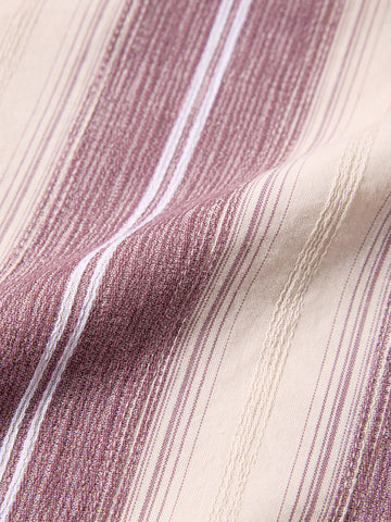 Men's Purple Slim Fit Vertical Stripes Casual Shirt