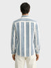 Men's Blue Slim Fit Vertical Stripes Casual Shirt