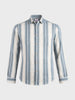 Men's Blue Slim Fit Vertical Stripes Casual Shirt