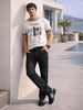 Men's Black Slim Fit Solid Utility Cargo
