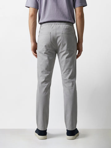 Men's Grey Slim Fit Solid Utility Cargo
