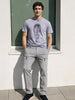 Men's Grey Slim Fit Solid Utility Cargo