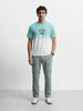 Men's Green Slim Fit Solid Utility Cargo