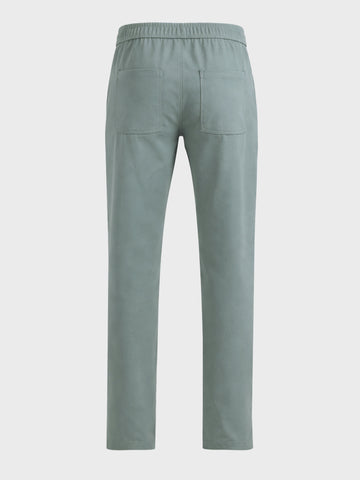 Men's Green Slim Fit Solid Utility Cargo