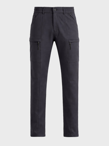 Men's Grey Slim Fit Solid Utility Cargo
