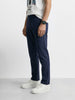 Men's Blue Slim Fit Solid Utility Cargo
