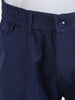 Men's Blue Slim Fit Solid Utility Cargo