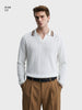 Men's White Slim Fit Solid Flat Knit T-Shirt