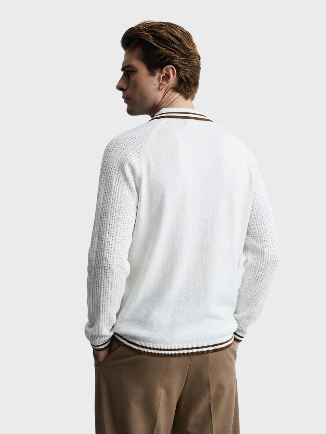 Men's White Slim Fit Solid Flat Knit T-Shirt