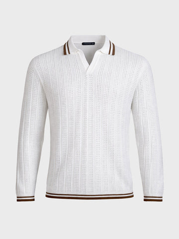 Men's White Slim Fit Solid Flat Knit T-Shirt