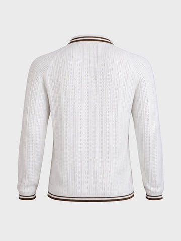 Men's White Slim Fit Solid Flat Knit T-Shirt