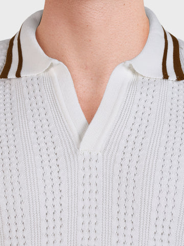 Men's White Slim Fit Solid Flat Knit T-Shirt