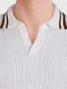 Men's White Slim Fit Solid Flat Knit T-Shirt