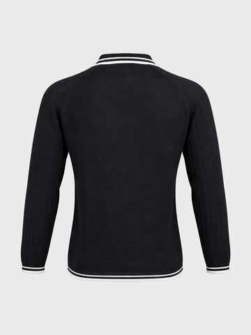 Men's Black Slim Fit Solid Flat Knit T-Shirt
