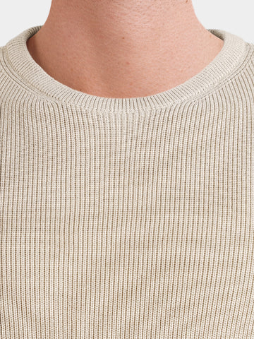 Men's Beige Slim Fit Casual T-Shirt