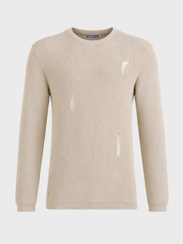 Men's Beige Slim Fit Casual T-Shirt