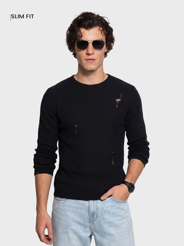 Men's Black Slim Fit Casual T-Shirt