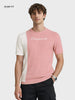 Men's Pink Slim Fit Solid Casual T-Shirt
