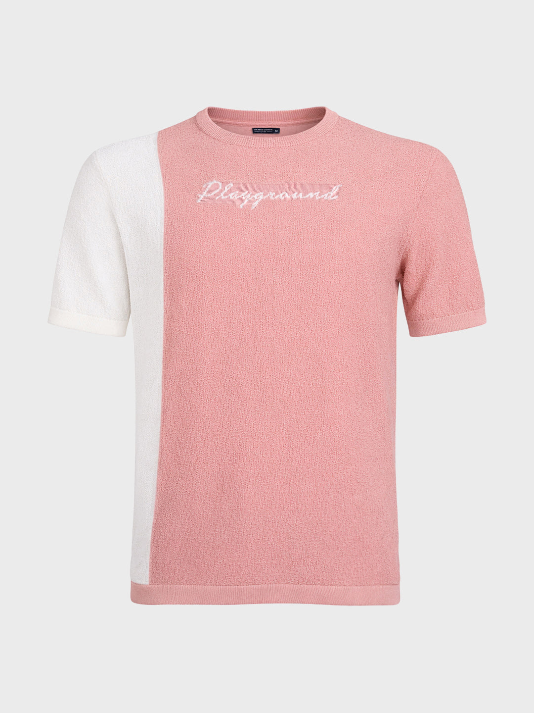 Men's Pink Slim Fit Solid Casual T-Shirt