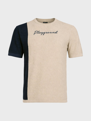 Men's Beige Slim Fit Solid Casual T-Shirt