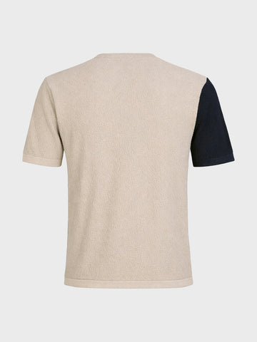 Men's Beige Slim Fit Solid Casual T-Shirt