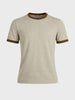 Men's Beige Slim Fit Solid Casual T-Shirt