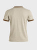 Men's Beige Slim Fit Solid Casual T-Shirt