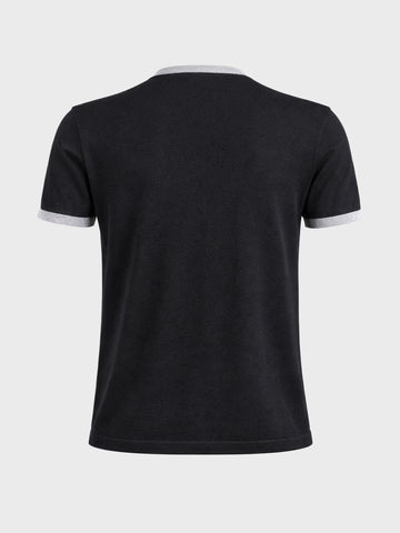 Men's Black Slim Fit Solid Casual T-Shirt