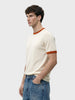 Men's Cream Slim Fit Solid Casual T-Shirt