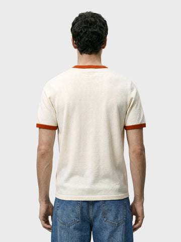 Men's Cream Slim Fit Solid Casual T-Shirt