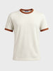 Men's Cream Slim Fit Solid Casual T-Shirt
