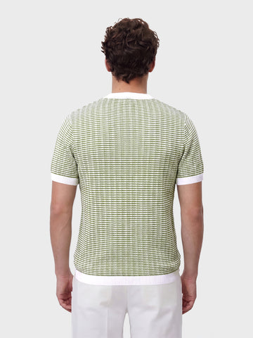 Men's Green Slim Fit Solid Casual T-Shirt