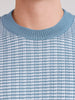 Men's Blue Slim Fit Solid Casual T-Shirt