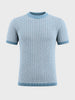 Men's Blue Slim Fit Solid Casual T-Shirt