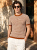 Men's Orange Slim Fit Solid Casual T-Shirt