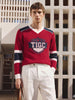 Men's Red Slim Fit Graphic Printed Casual T-Shirt
