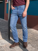 Men's Blue Slim Fit Solid Casual Jeans