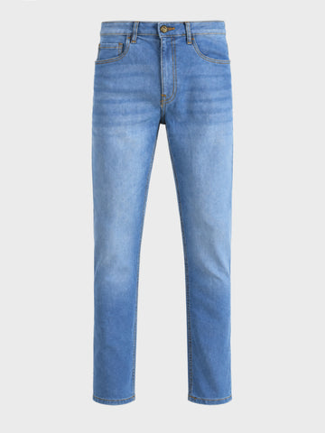 Men's Blue Slim Fit Solid Casual Jeans