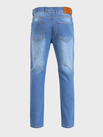 Men's Blue Slim Fit Solid Casual Jeans