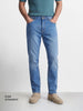 Men's Blue Straight Fit Solid Casual Jeans
