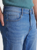 Men's Blue Straight Fit Solid Casual Jeans