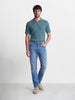 Men's Blue Straight Fit Solid Casual Jeans