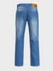 Men's Blue Straight Fit Solid Casual Jeans