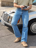 Men's Blue Bootcut Fit Solid Casual Jeans