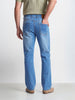 Men's Blue Bootcut Fit Solid Casual Jeans