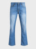 Men's Blue Bootcut Fit Solid Casual Jeans
