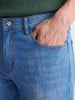 Men's Blue Regular Straight Fit Solid Casual Jeans
