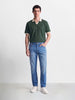 Men's Blue Regular Straight Fit Solid Casual Jeans