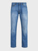 Men's Blue Regular Straight Fit Solid Casual Jeans